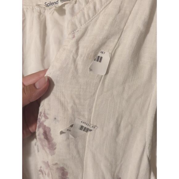 RTR Splendid Livia White Floral Print Split Neck Sleeveless Midi Dress Size XS - Picture 5 of 9